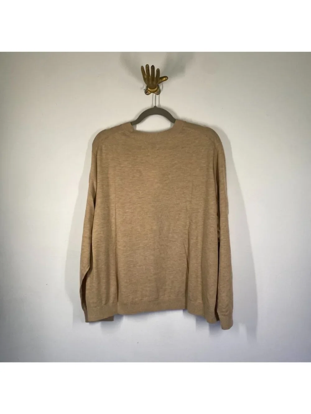 A New Day Womens Beige Button-Up Cardigan Sweater 2X